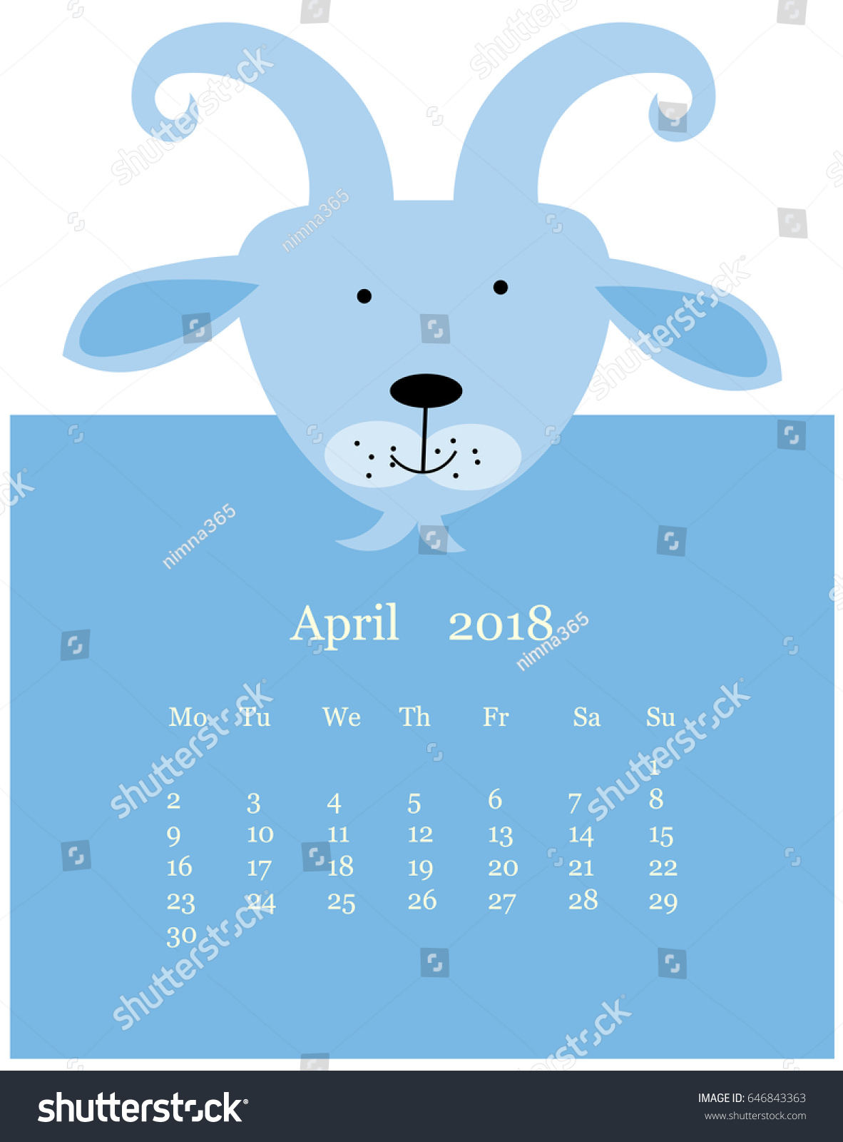 Farm Animal Monthly Calendar Stock Vector (Royalty Free) 646843363 ...