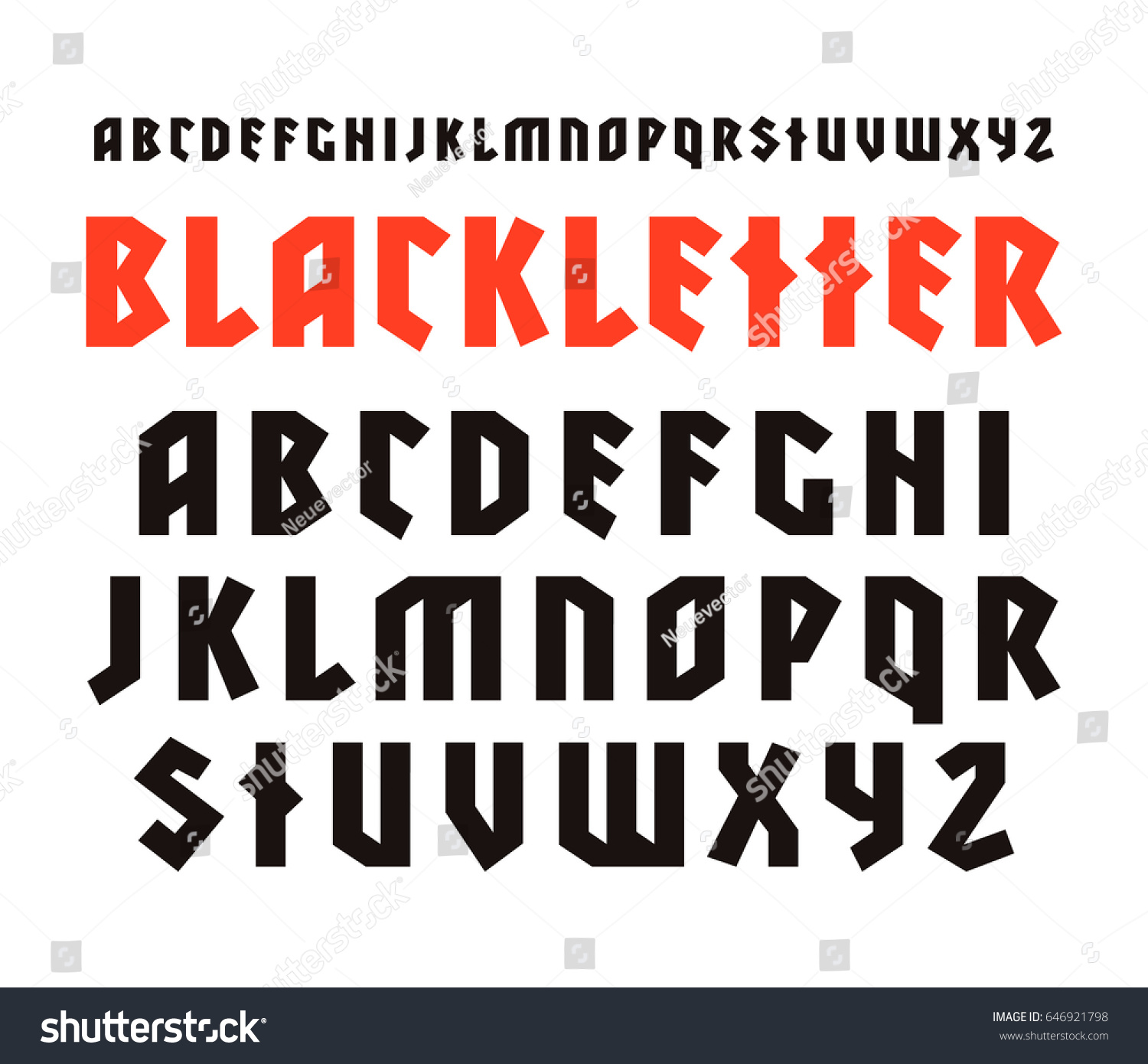 Sanserif Font Black Letter Style Design Stock Vector (Royalty Free ...