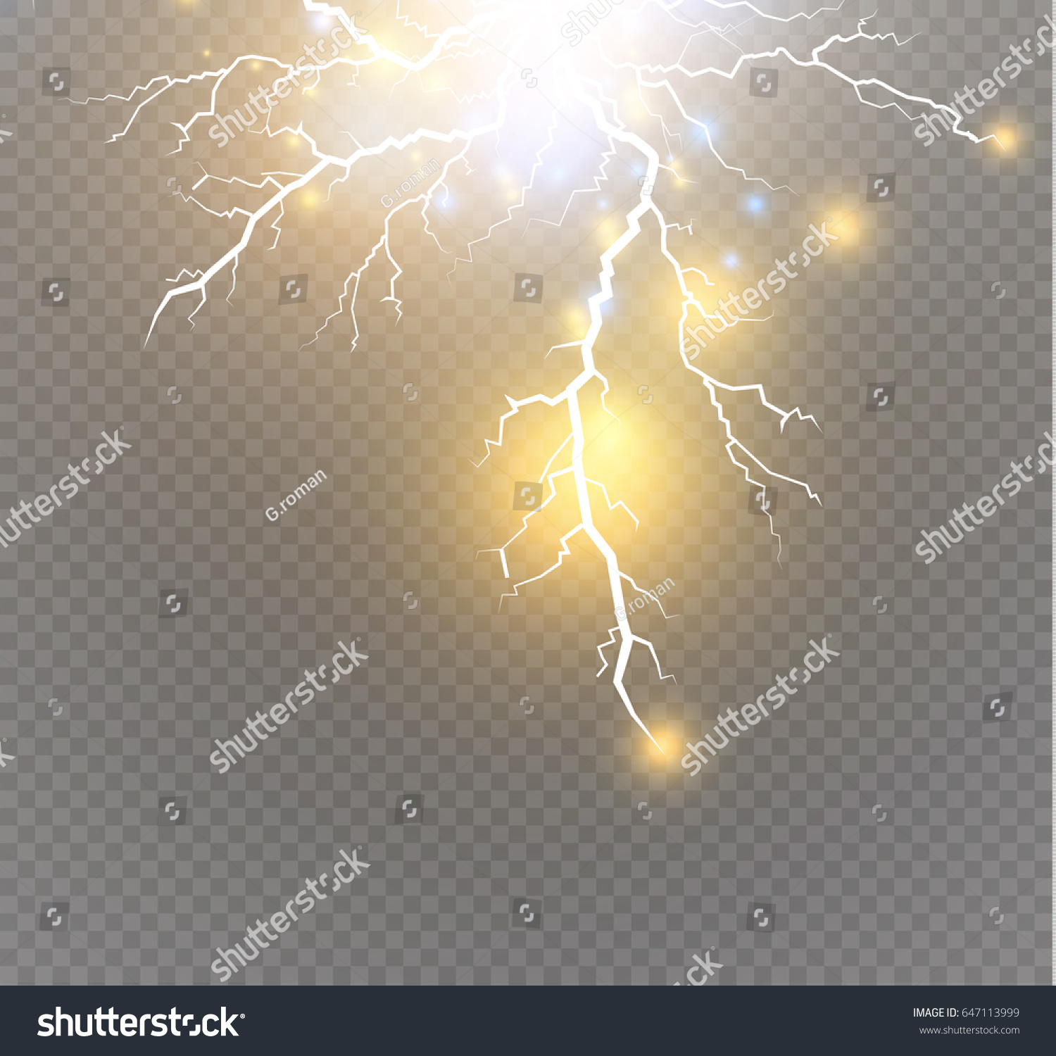 Vector Electric Lightning Bolt Energy Effect Stock Vector (Royalty Free ...
