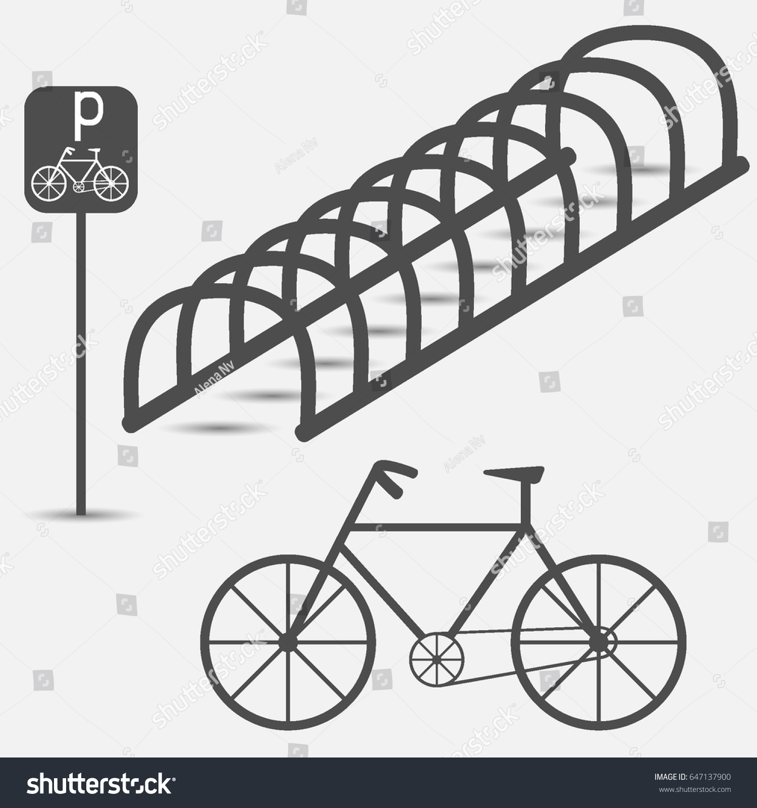 Bicycle Parking Simple Graphic Flat Illustration Stock Vector (Royalty ...