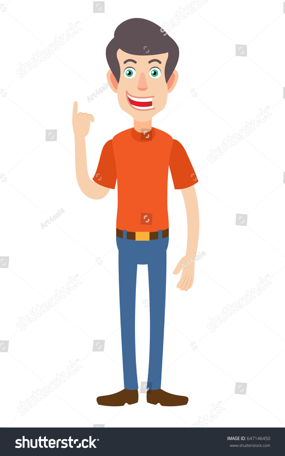 Man Pointing Full Length Portrait Cartoon Stock Vector (royalty Free 