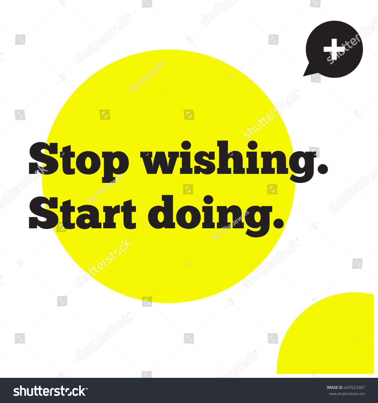 Stop Wishing Start Doing Motivational Quote Stock Vector (Royalty Free ...