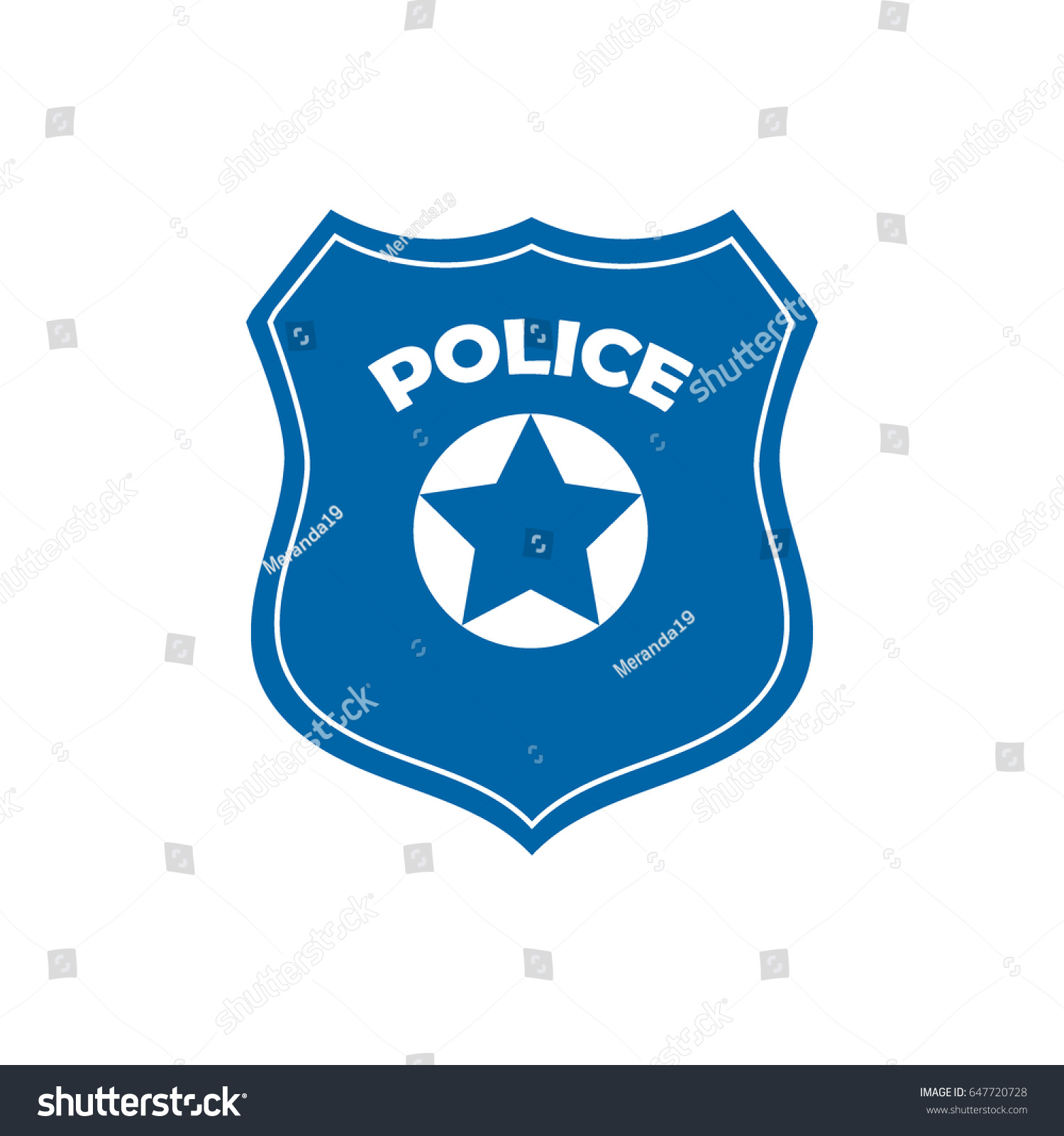 Police Officer Badge Icon Vector On Stock Vector (Royalty Free ...