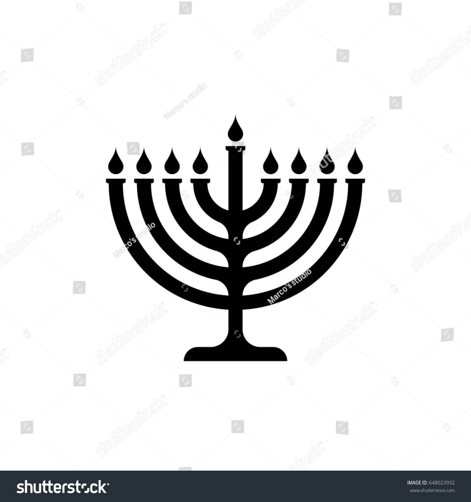 Menorah Symbol Icon Stock Vector (Royalty Free) 648023932 | Shutterstock