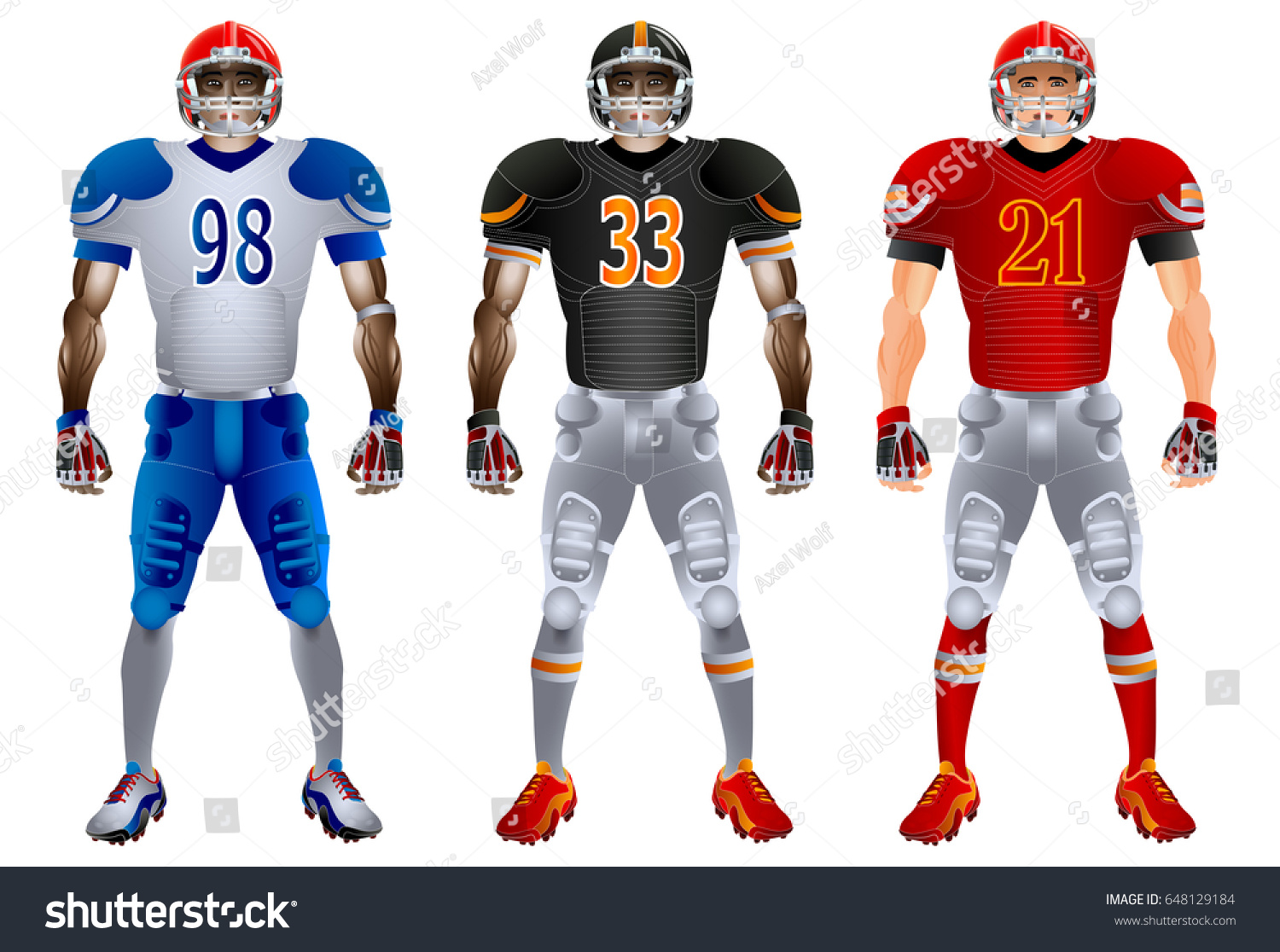 American Football Players Uniform Vector Illustration Stock Vector ...