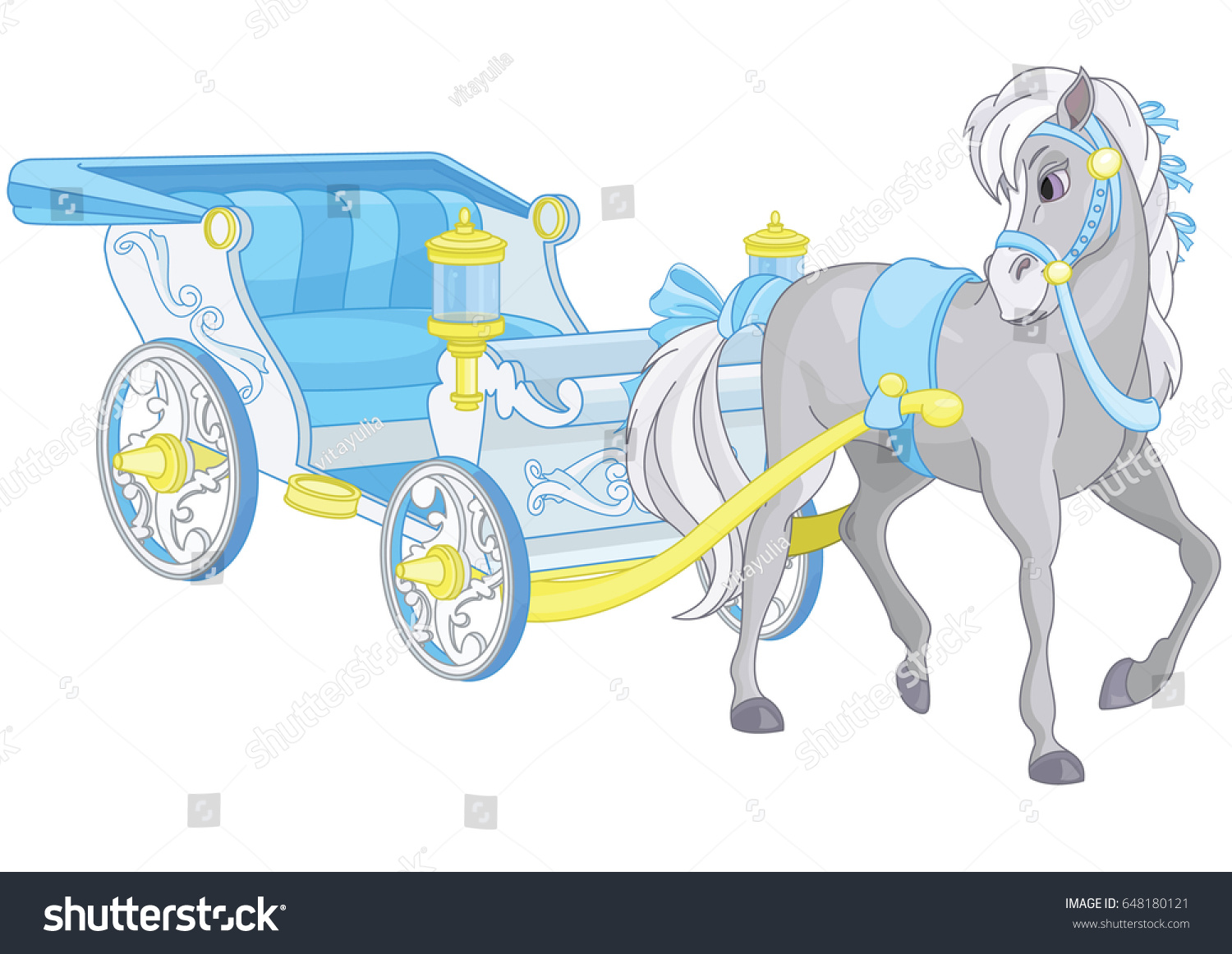 Карета с лошадьми иллюстрация
