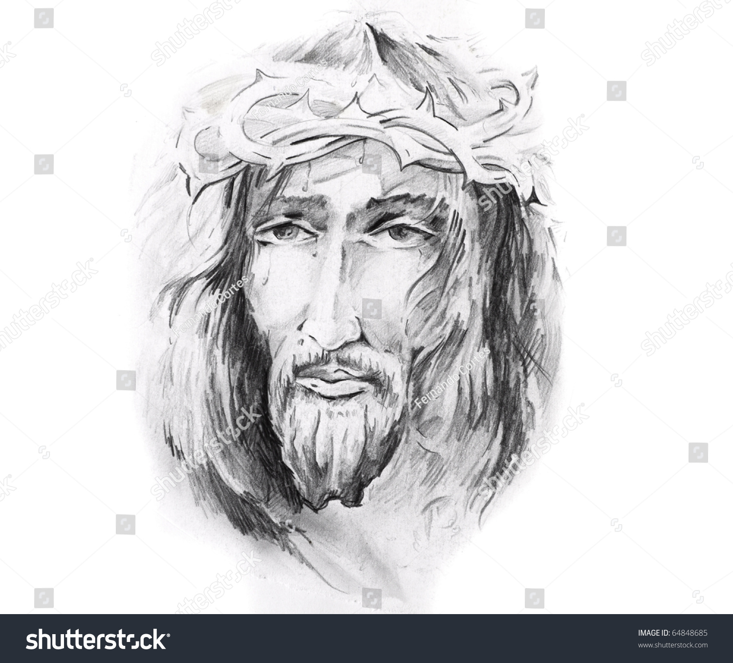 Sketch Tattoo Art Jesus Christ Stock Illustration 64848685 | Shutterstock