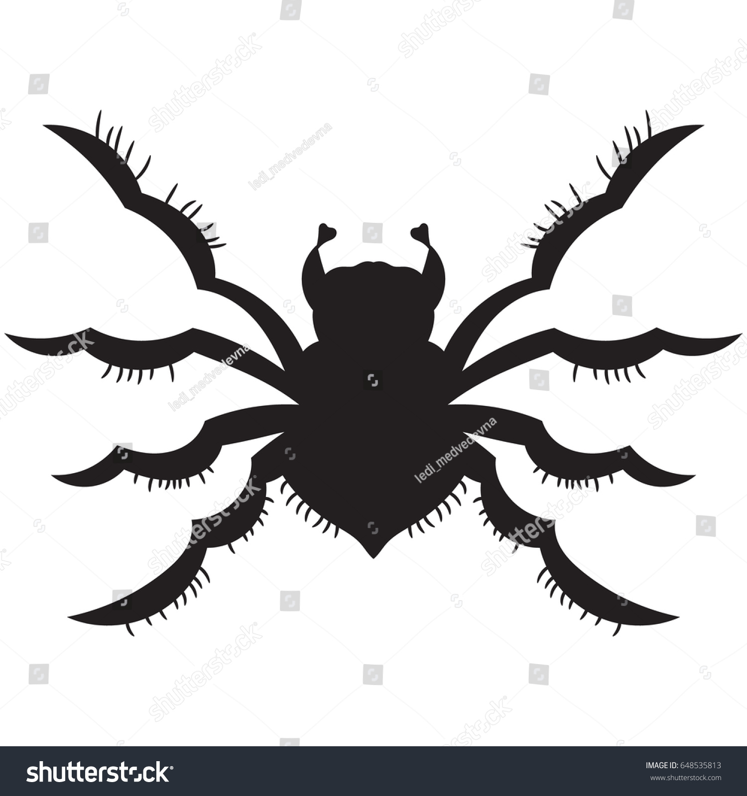 Black Spider Silhouette Vector Illustration Drawing Stock Vektorgrafik