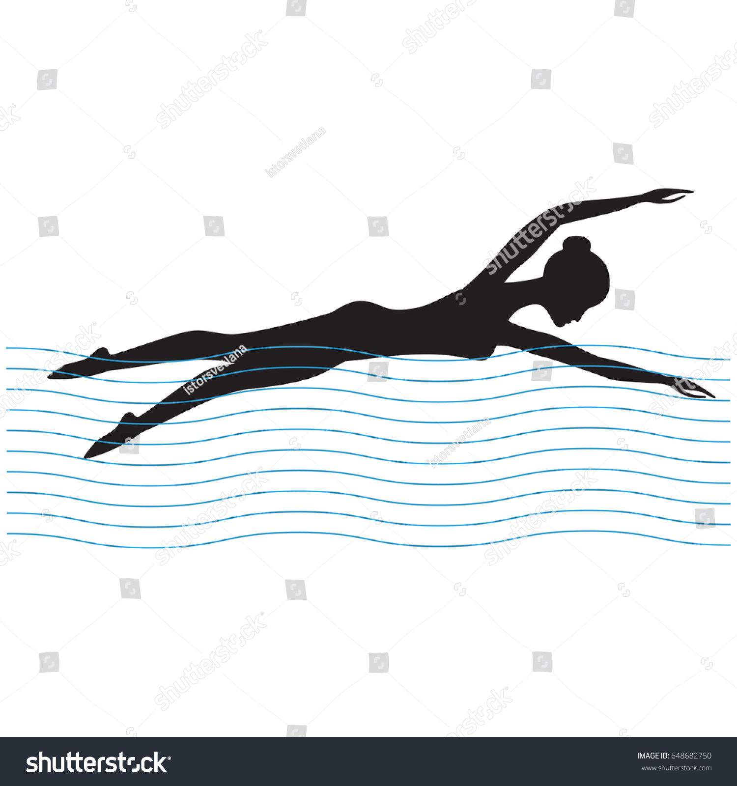 Плавание силуэт женский
