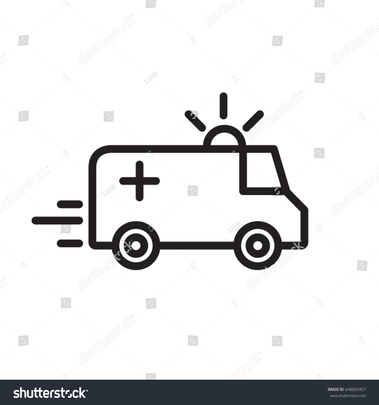 Ambulance Line Flat Vector Icon Mobile Stock Vector (Royalty Free ...