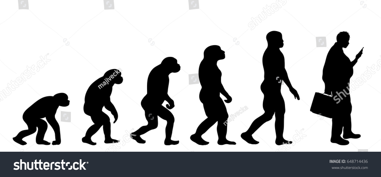 Vector Silhouette Evolution Man Stock Vector (Royalty Free) 648714436 ...