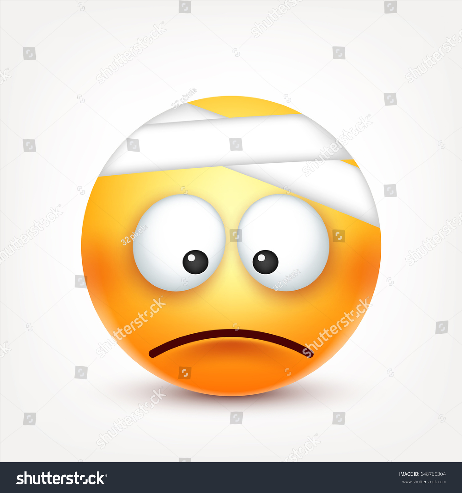 Smileysad Ill Emoticon Yellow Face Emotions Stock Vector (Royalty Free ...