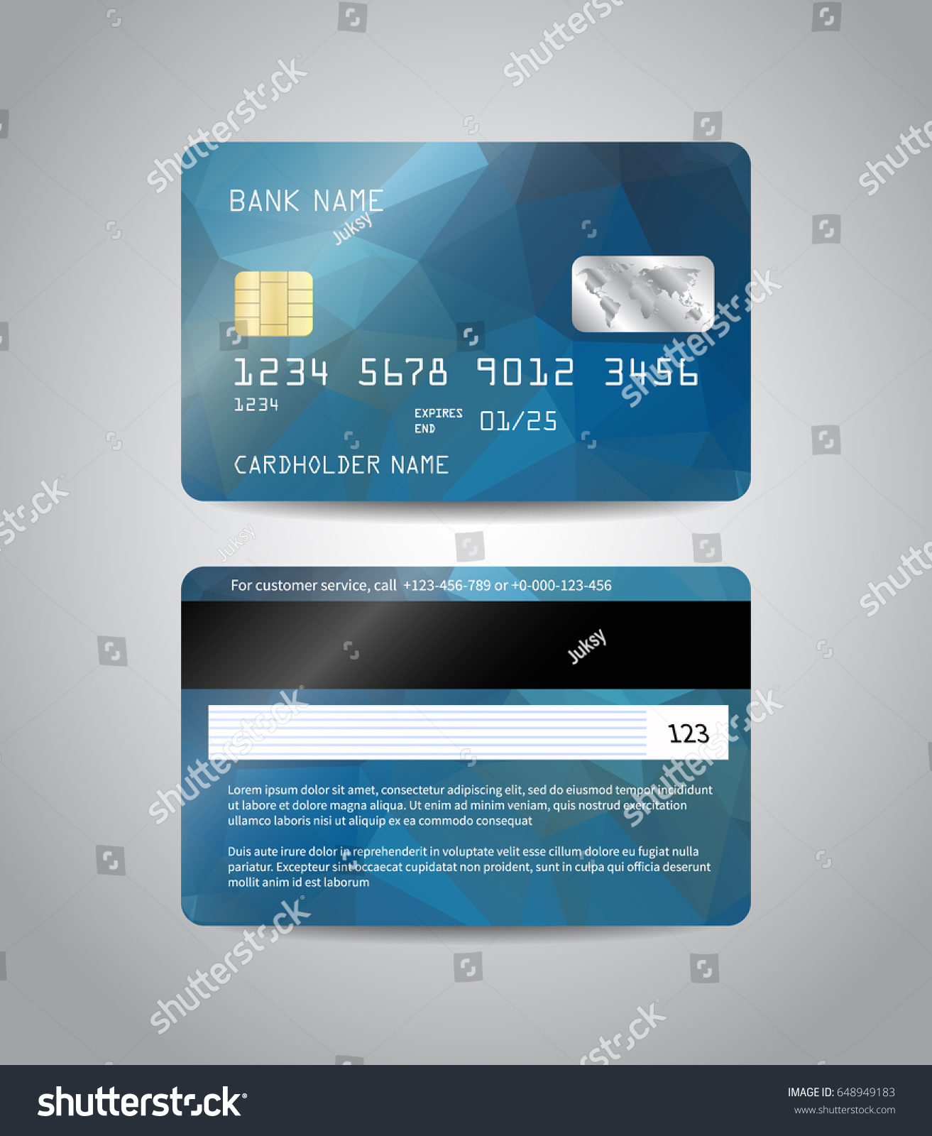 Realistic Detailed Credit Cards Set Colorful Stock Vector (Royalty Free ...