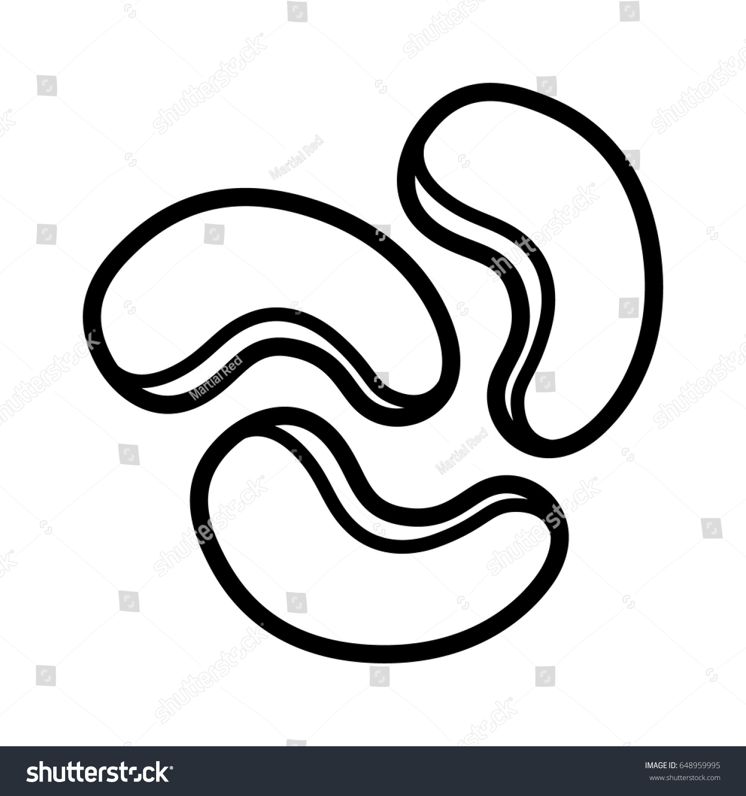 Cashew Nuts Seeds Line Art Vector Stock Vector (Royalty Free) 648959995 ...