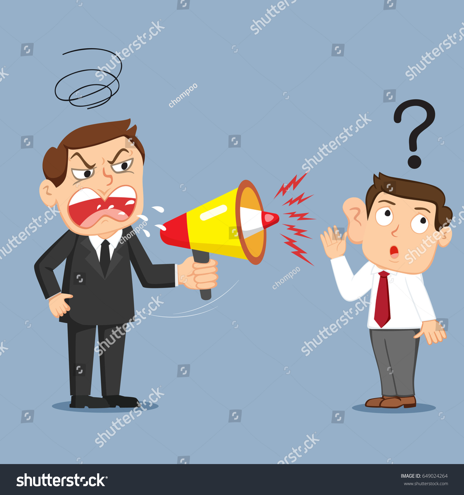 Man Scream Deaf Businessman Deaf Ear Stock Vector (Royalty Free ...