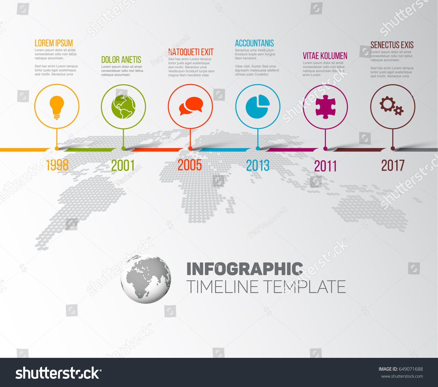 Vector Infographic Company Milestones Timeline Template Stock Vector ...