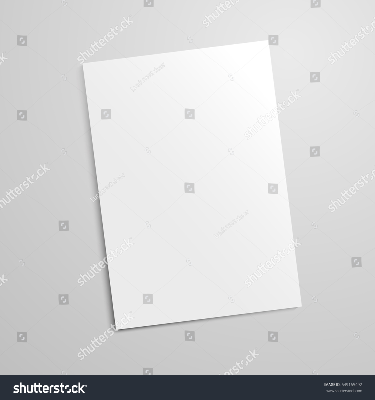 Vector Realistic Blank Paper Sheet Mockup Stock Vector (Royalty Free ...