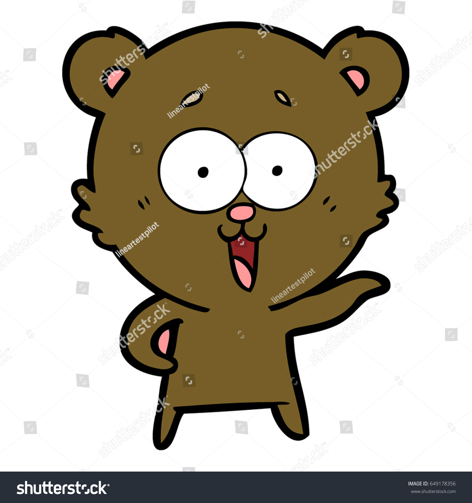 Laughing Teddy Bear Cartoon Stock Vector (Royalty Free) 649178356 ...