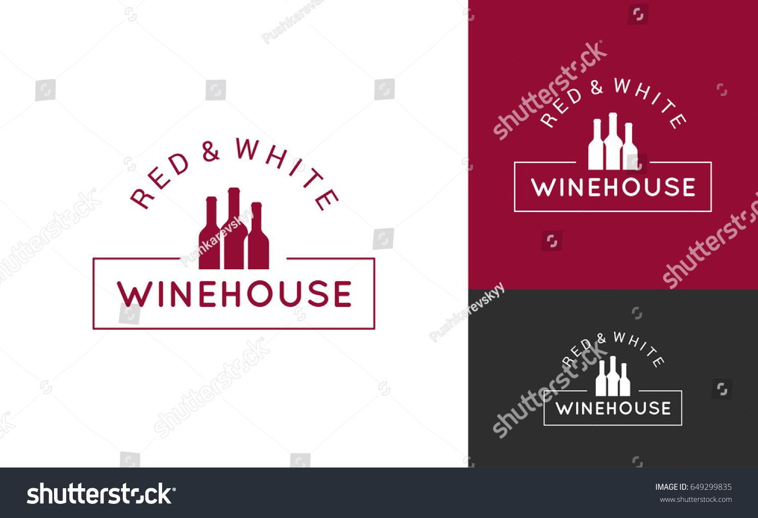 Wine Logo Set Design Background Stock Vector (Royalty Free) 649299835