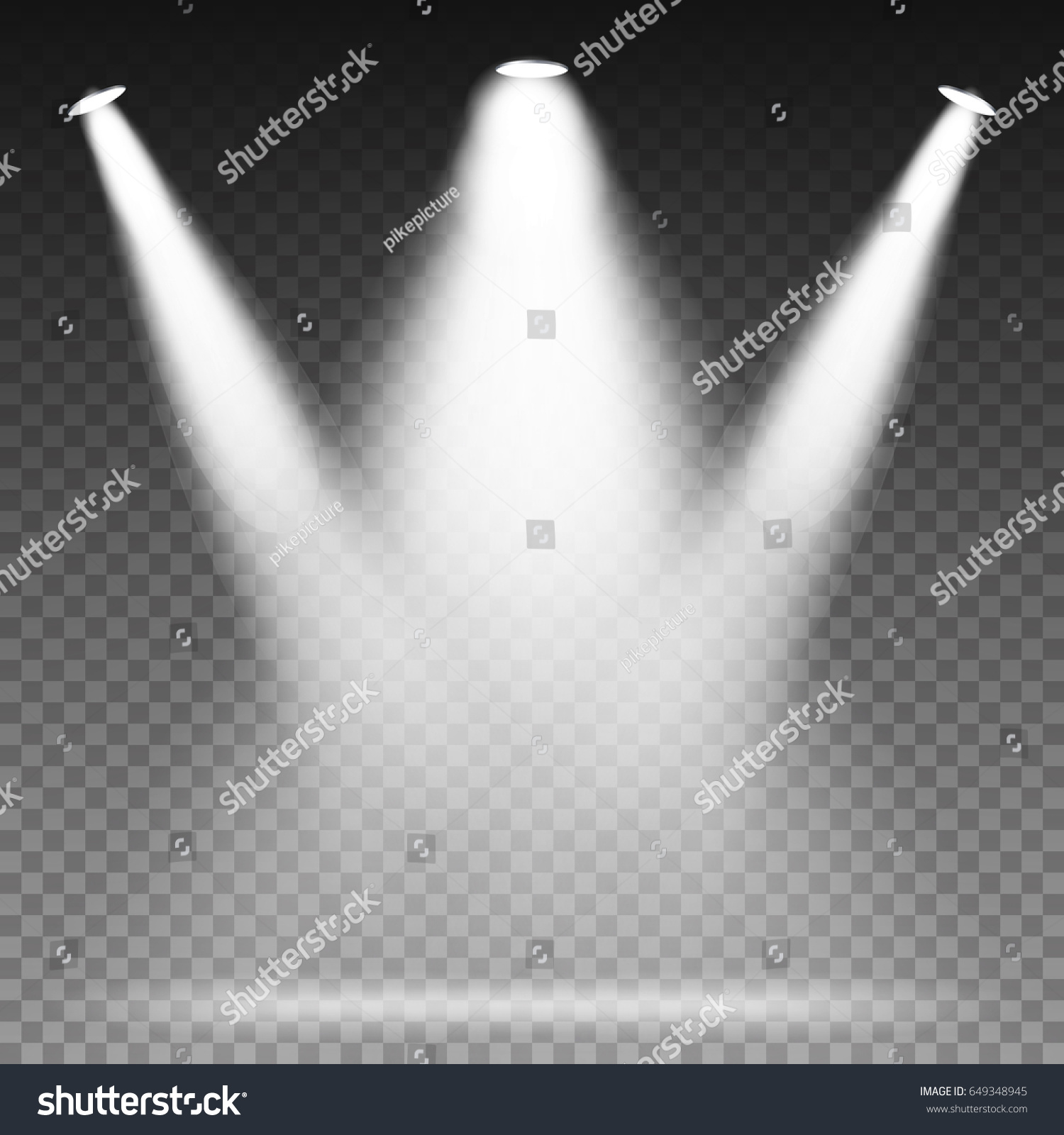 White Beam Lights Spotlights Vector Scene Stock Vector (Royalty Free ...