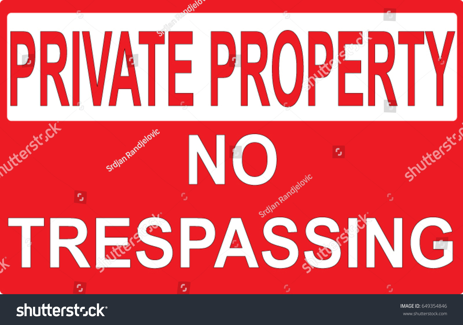 Private Property No Trespassing Warning Sign Stock Vector (Royalty Free ...