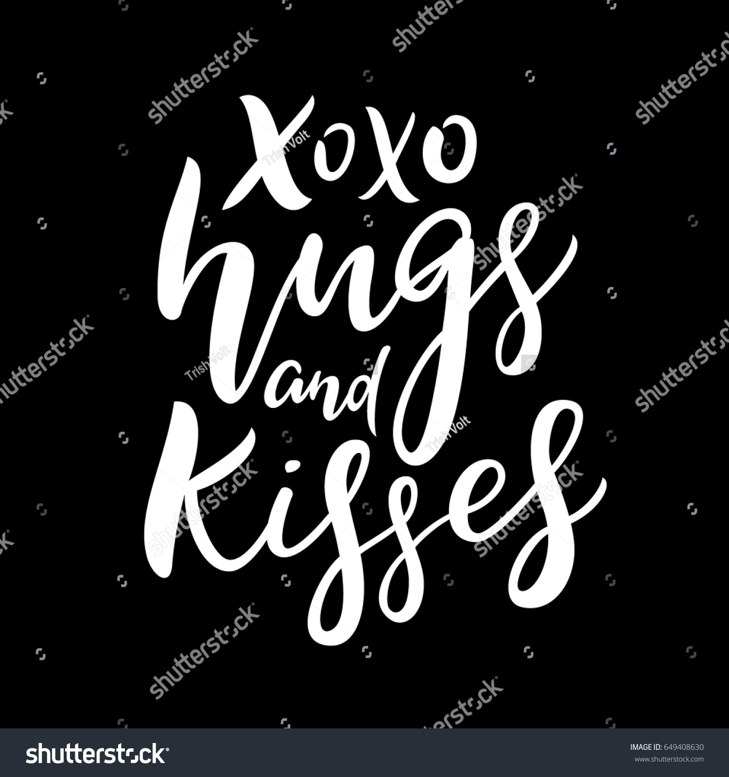 Xoxo Hugs Kisses Lettering Card Invitation Stock Vector (Royalty Free ...