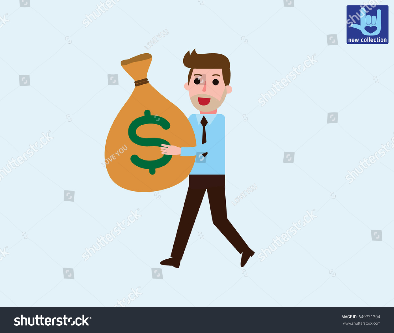 Smiling Businessman Walking Carrying Big Heavy Stock Vector (Royalty ...