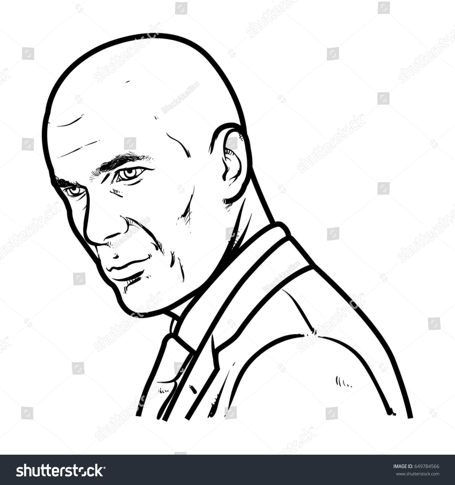 Zinedine Zidane Hand Drawing Outline Zidane Stok Vektör (Telifsiz ...