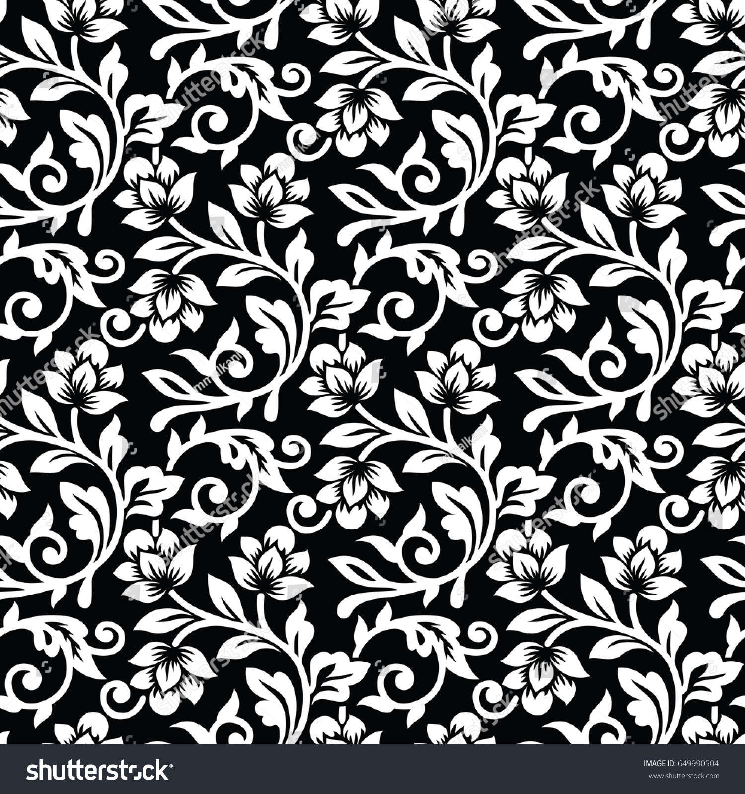 Seamless Floral Pattern Stock Vector (Royalty Free) 649990504 ...