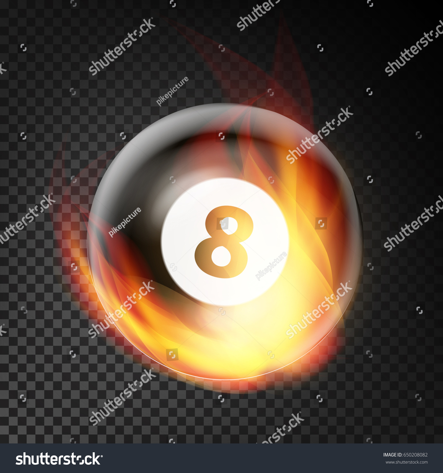 Billiard Ball Fire Vector Realistic Burning Stock Vector (Royalty Free ...