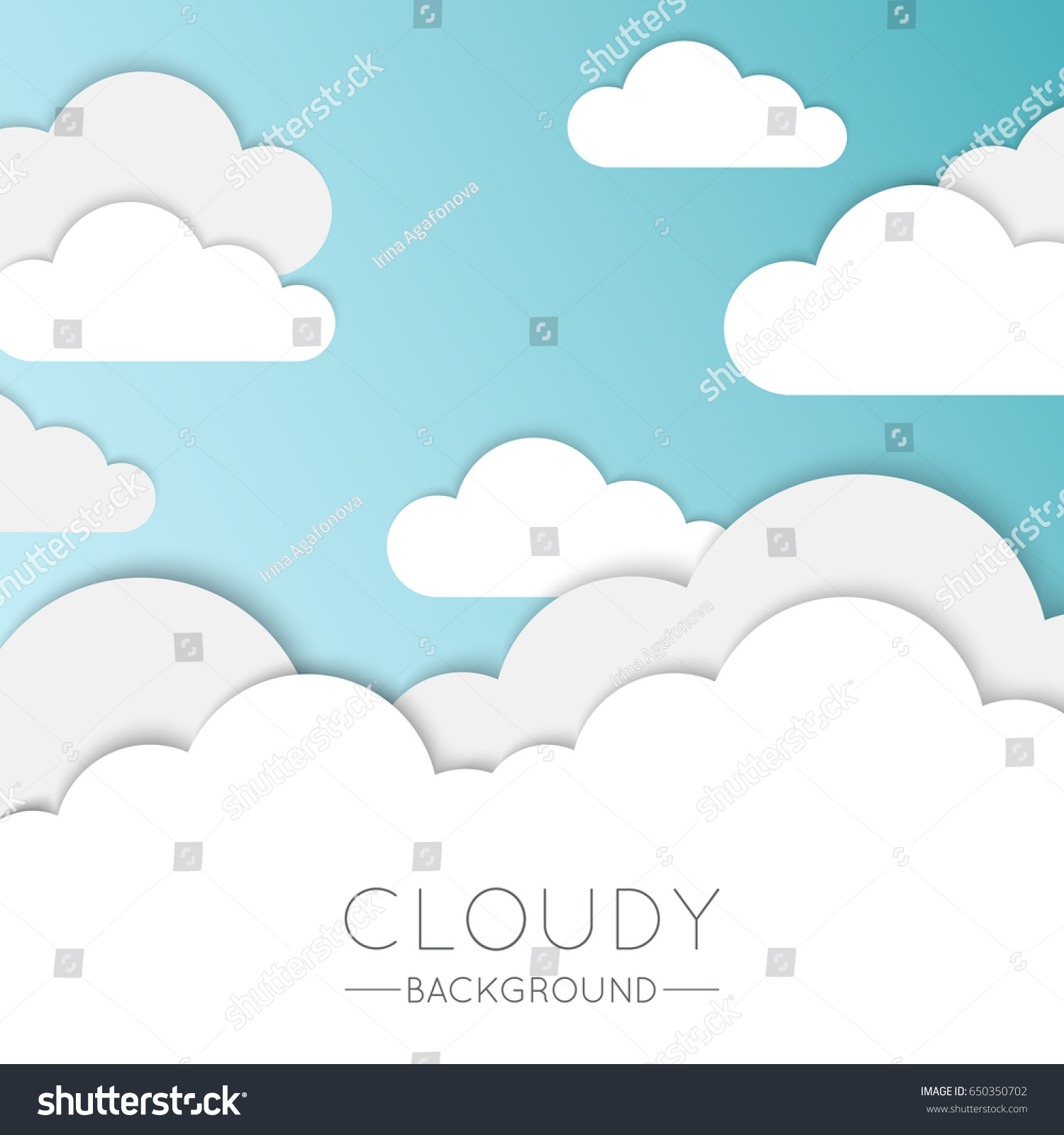 Blue Sky Clouds Cartoon Paper Background Stock Vector Royalty Free 650350702 Shutterstock 4988