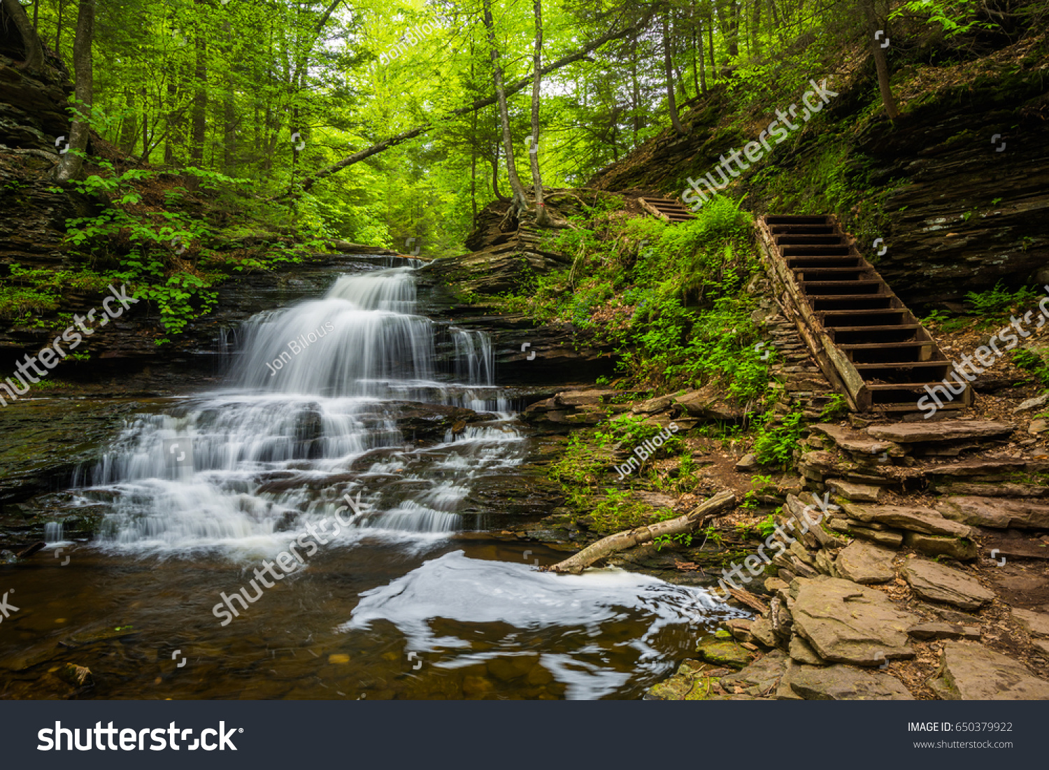 Onondaga Falls Ricketts Glen State Park Stock Photo 650379922 ...