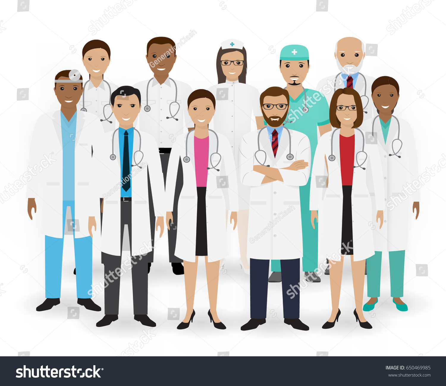 Doctors Nurses Paramedics Icons Group Medical Stock Vector (Royalty ...