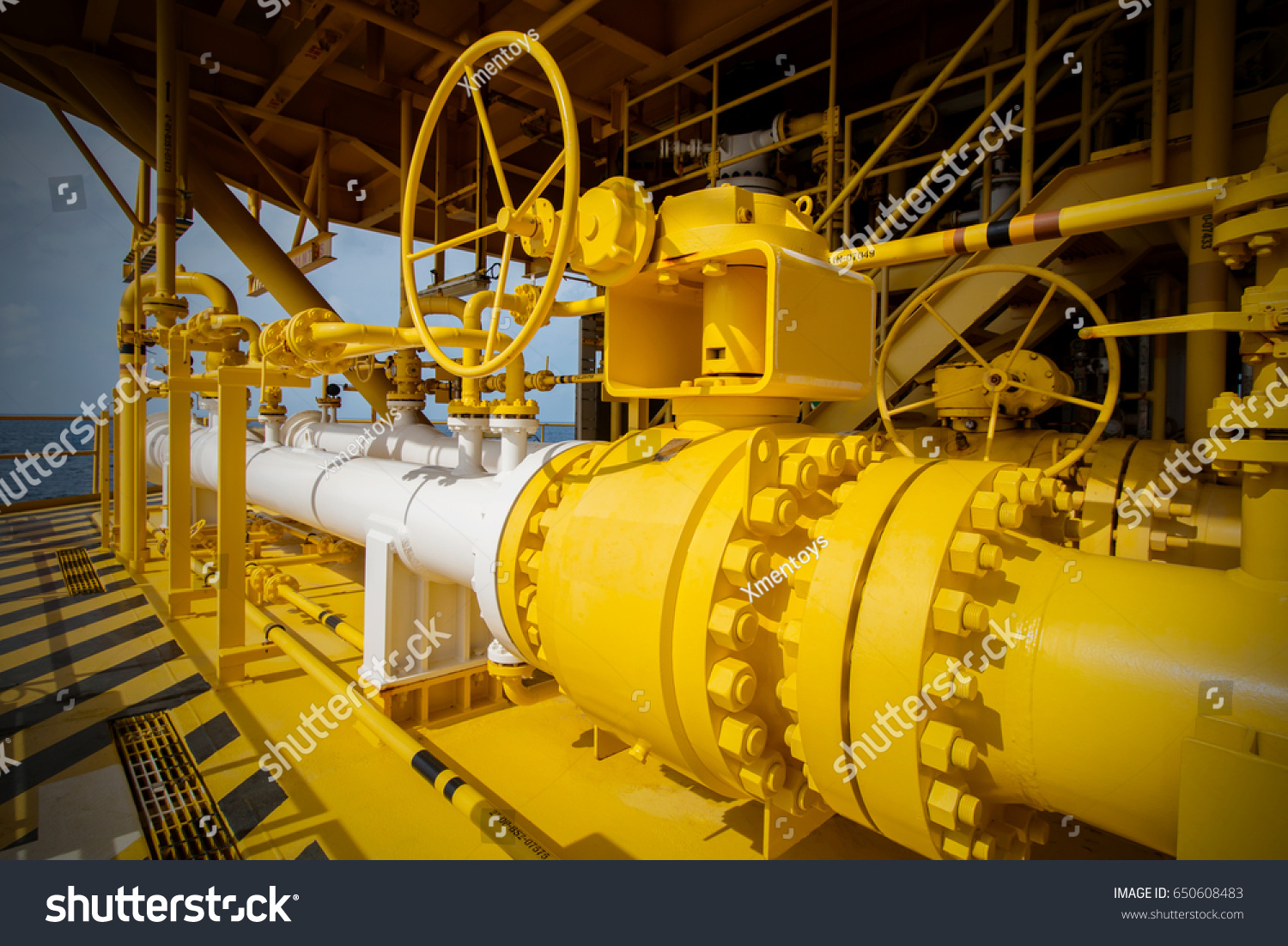 Manual Operate Ball Valve Offshore Oil Stock Photo 650608483 