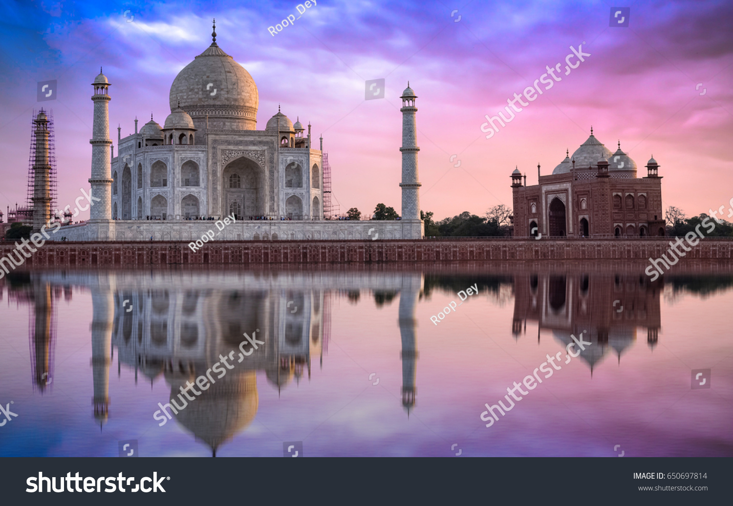 Taj Mahal Sunset Vibrant Sky Taj Stock Photo Shutterstock