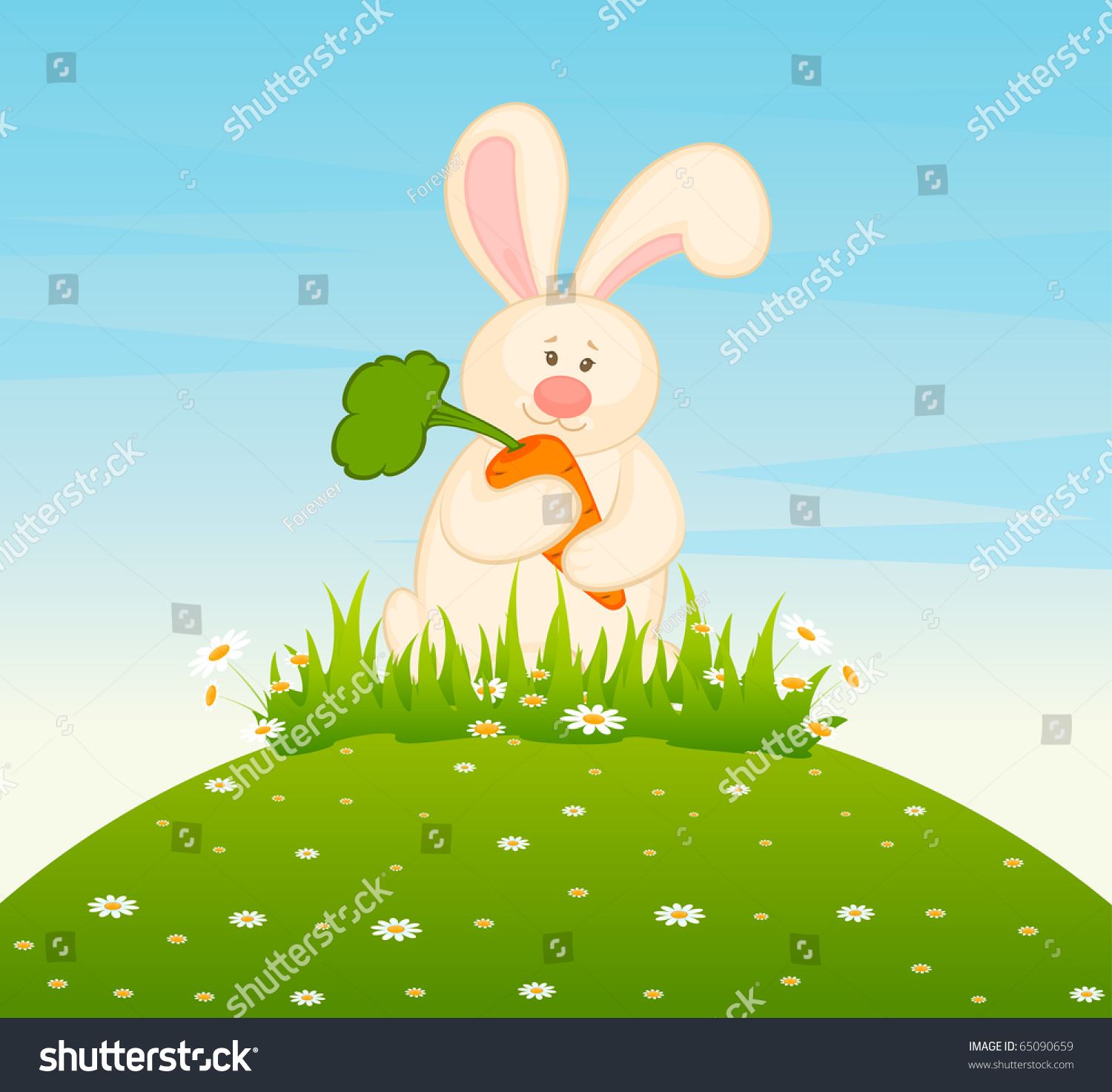 Cartoon Little Toy Bunny Carrot Stock Illustration 65090659 | Shutterstock