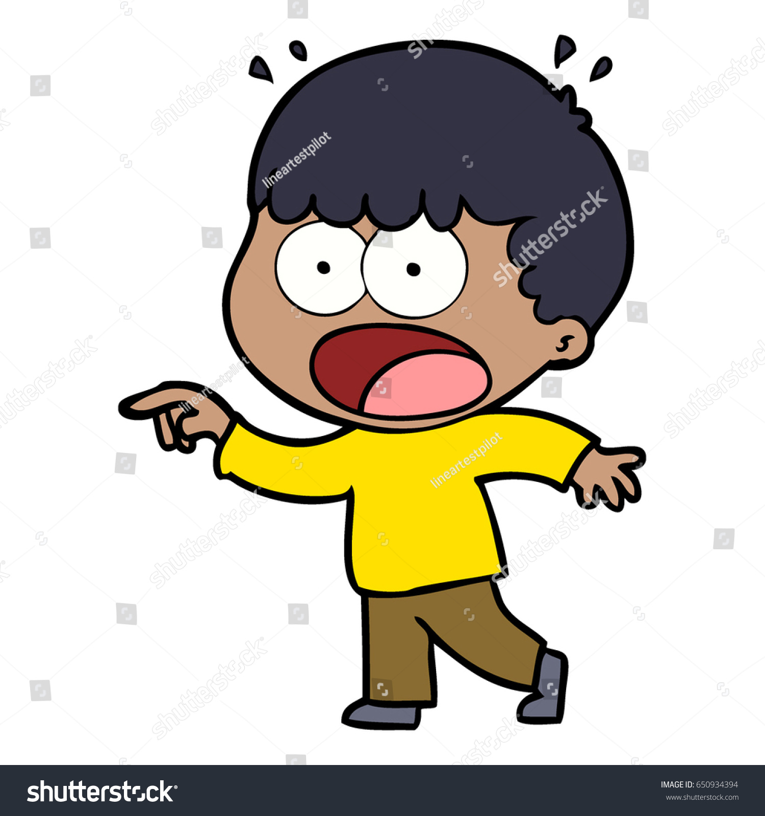 Cartoon Shocked Man Pointing Stock Vector (Royalty Free) 650934394 ...