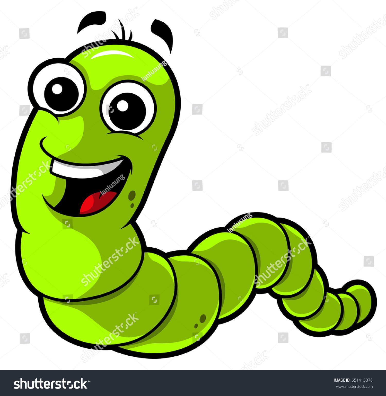 Зелёный червяк из мультика