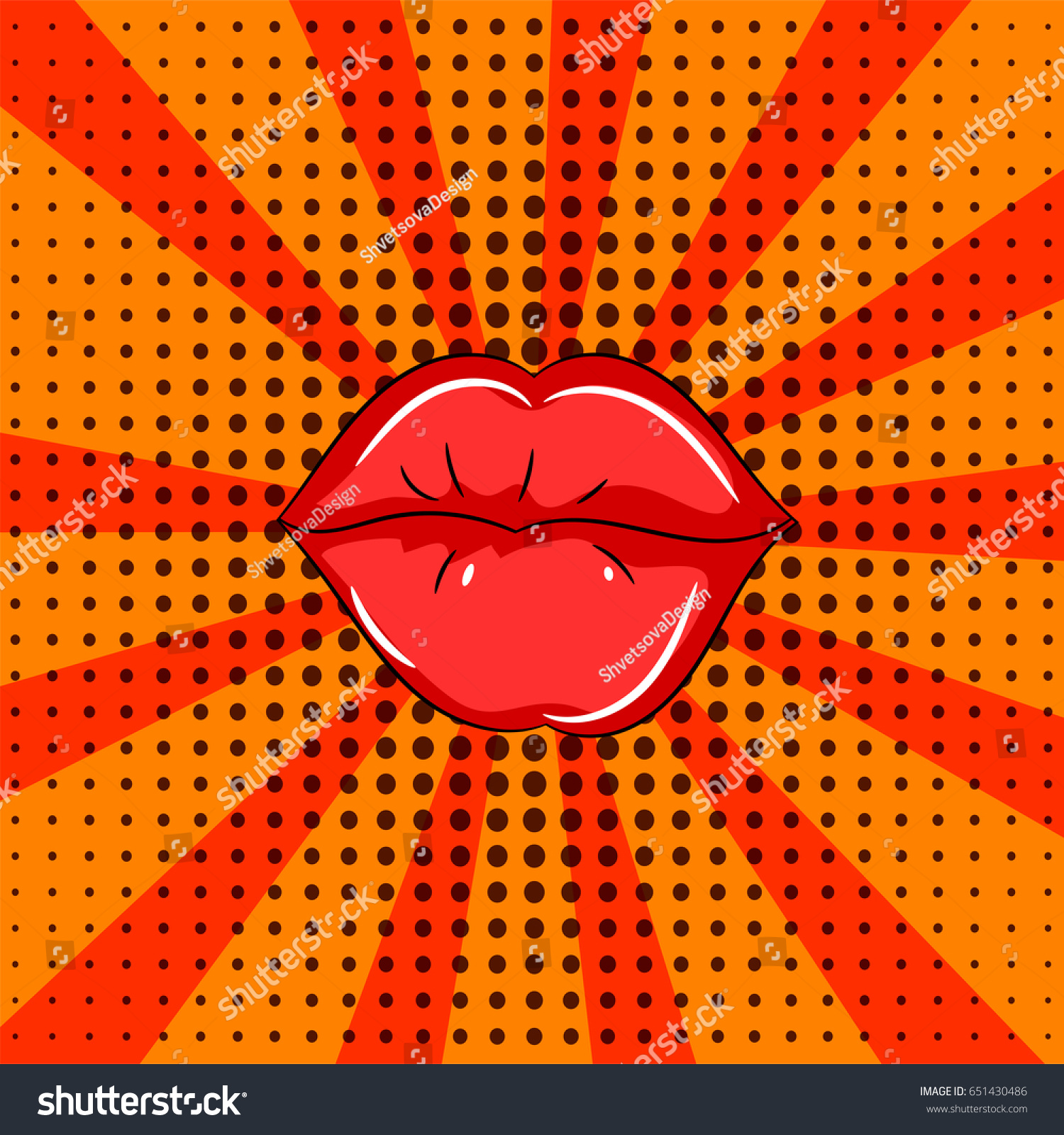 Pop Art Illustration Female Mouth Lips Stock Vector (Royalty Free ...