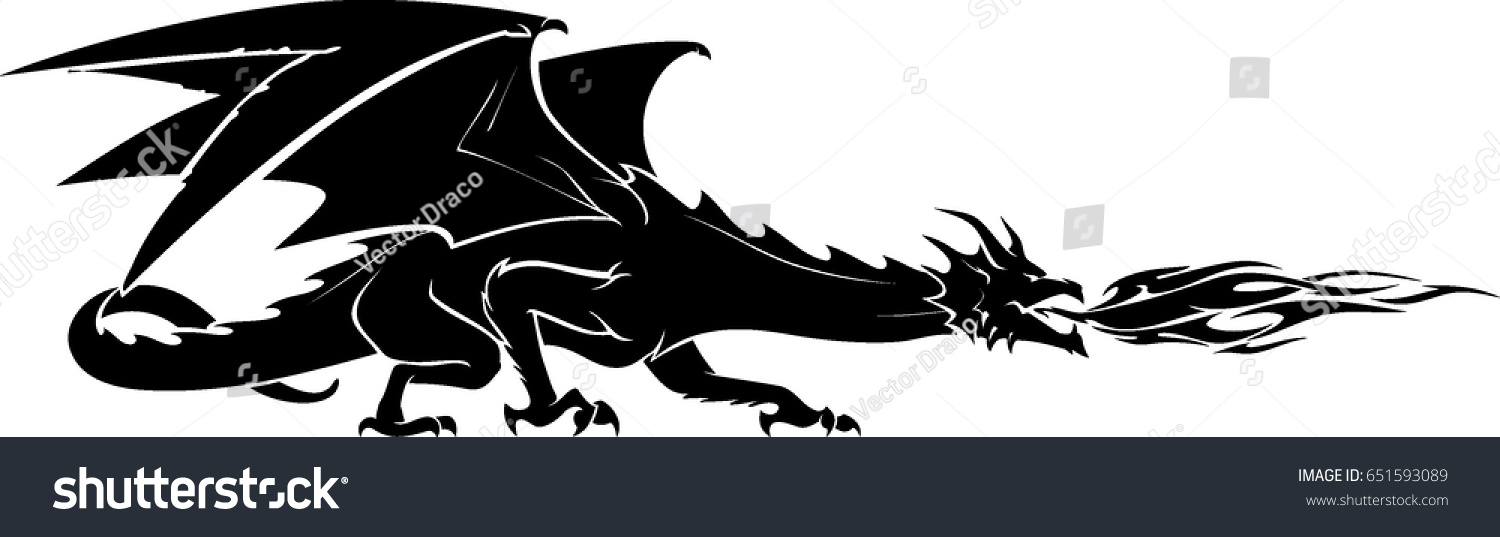 Dragon Breath Fire Stock Vector Royalty Free 651593089 Shutterstock