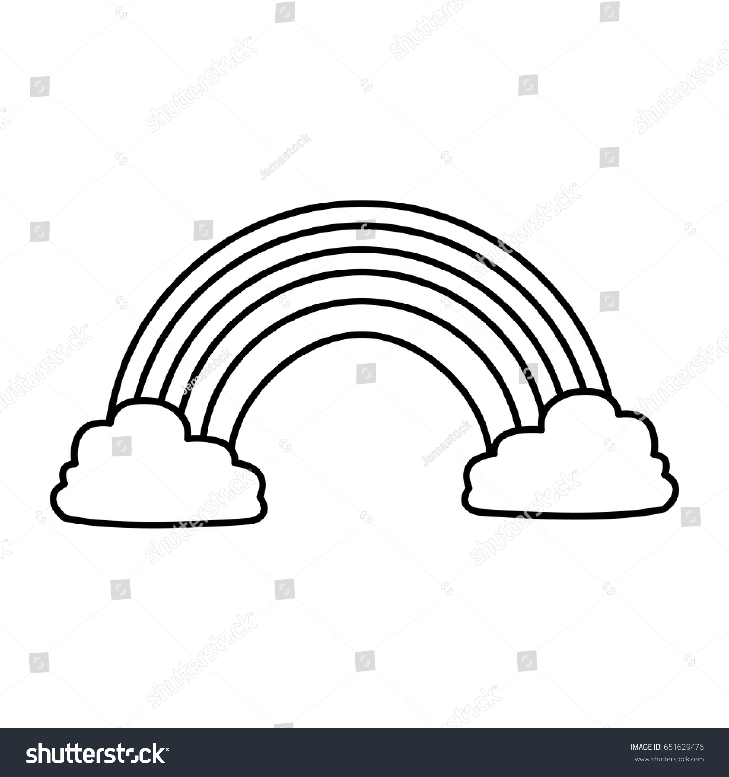 Rainbow Clouds Sky Fantasy Image Stock Vector (Royalty Free) 651629476 ...