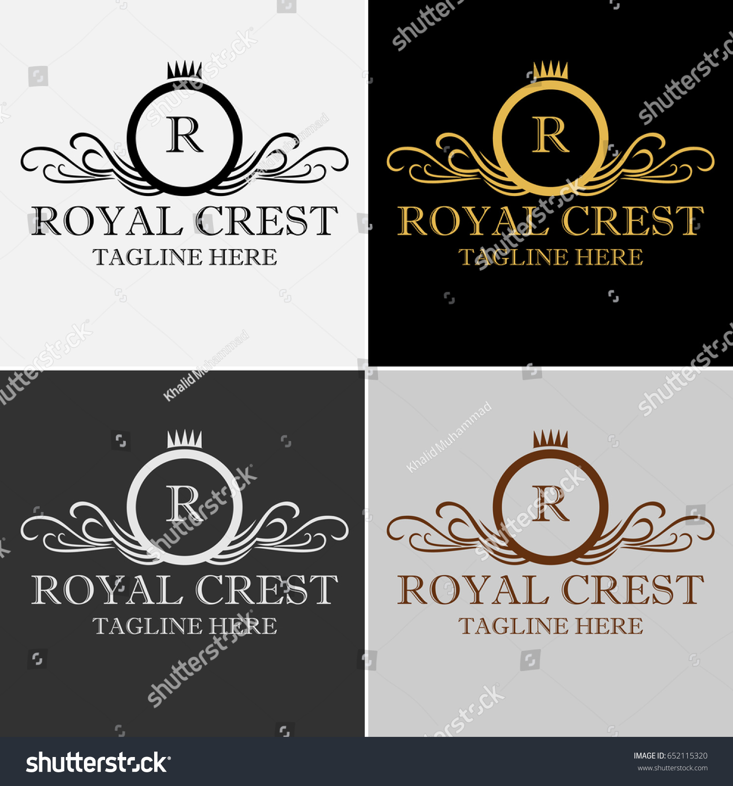 Royal Crest Logo Vector Design Stock Vector (Royalty Free) 652115320 ...