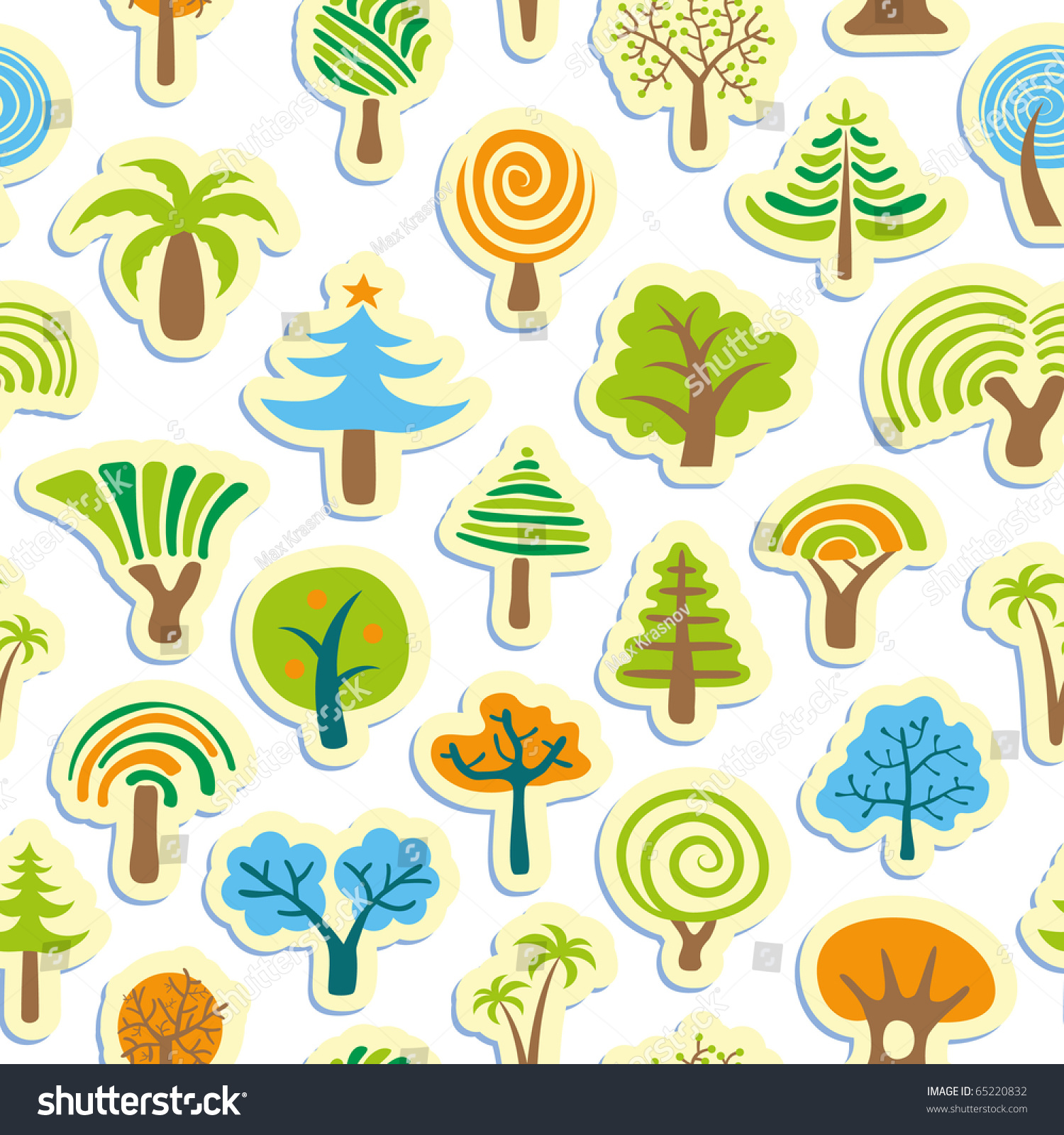 Seamless Tree Background Stock Vector (Royalty Free) 65220832 ...