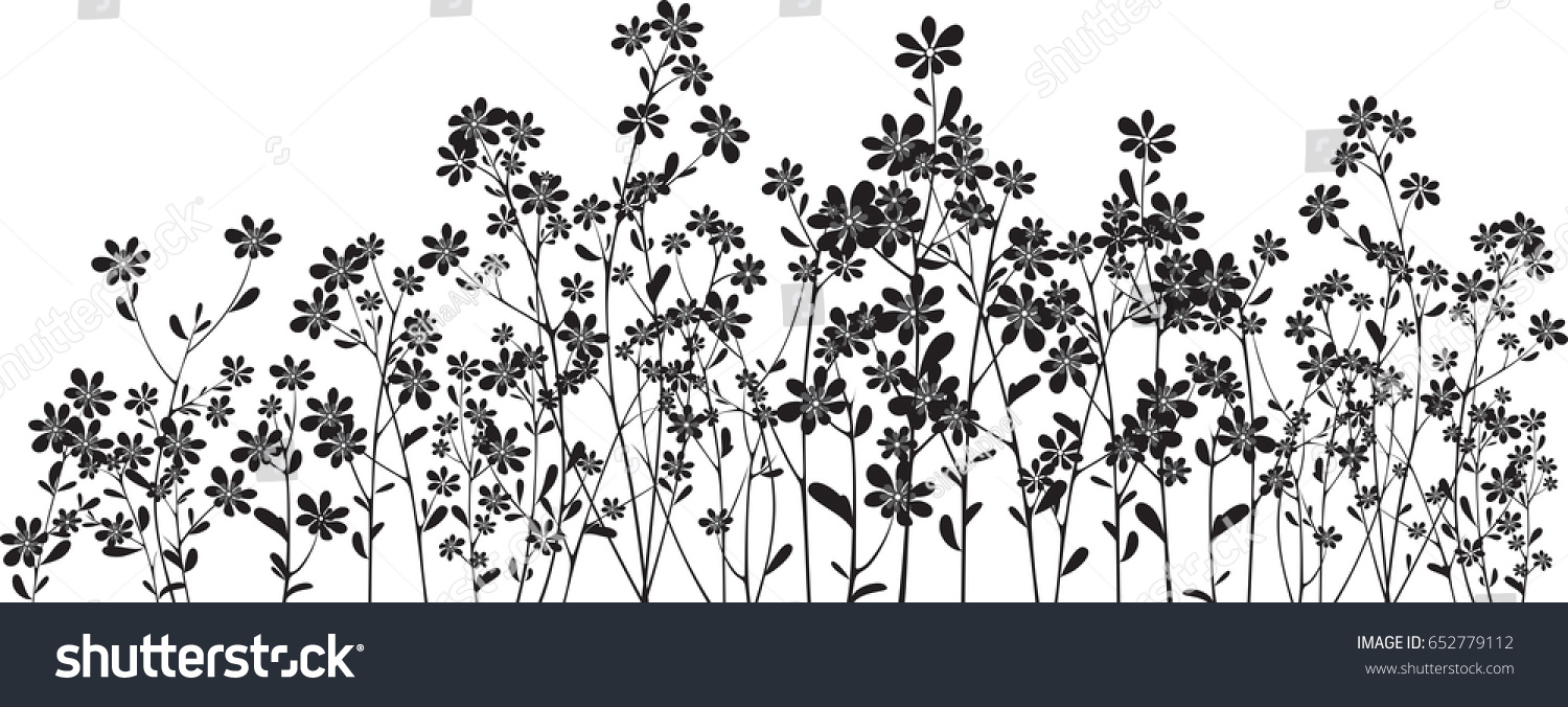 Wild flowers silhouette svg