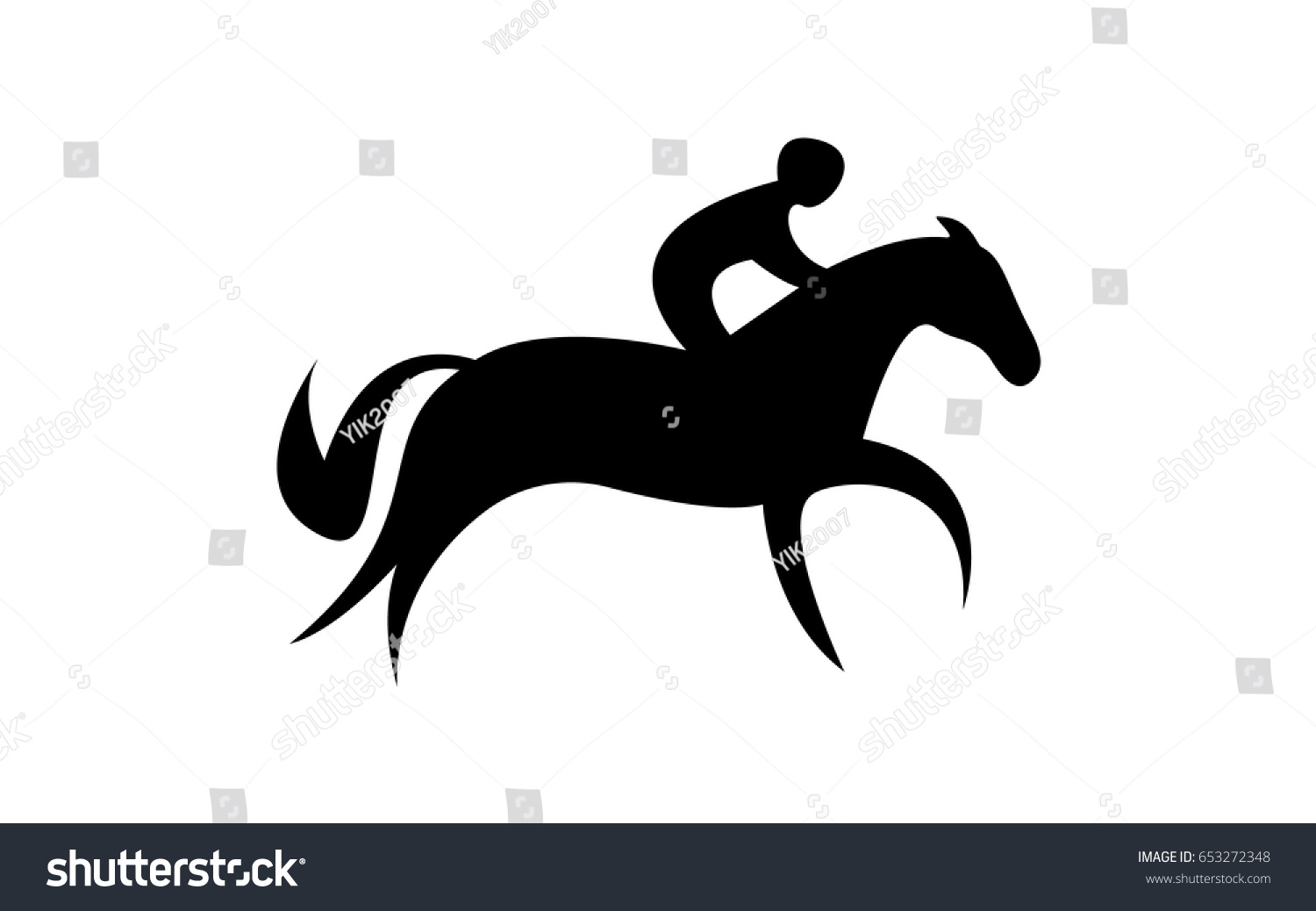 Simplified Horse Race Equestrian Sport Silhouette Stock Vector (Royalty ...