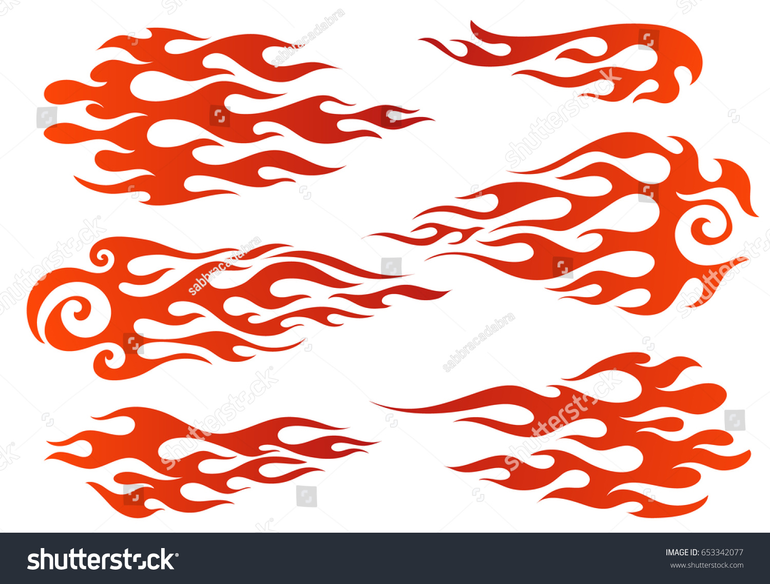 Red Orange Gradient Colored Fire Old Stock Vector (Royalty Free ...