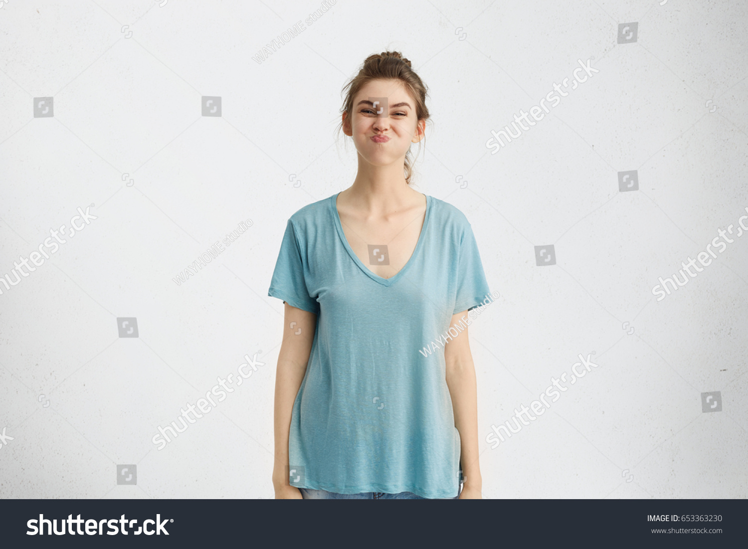 Portrait Playful Funny Teenage Girl Wearing Stock Photo 653363230 ...