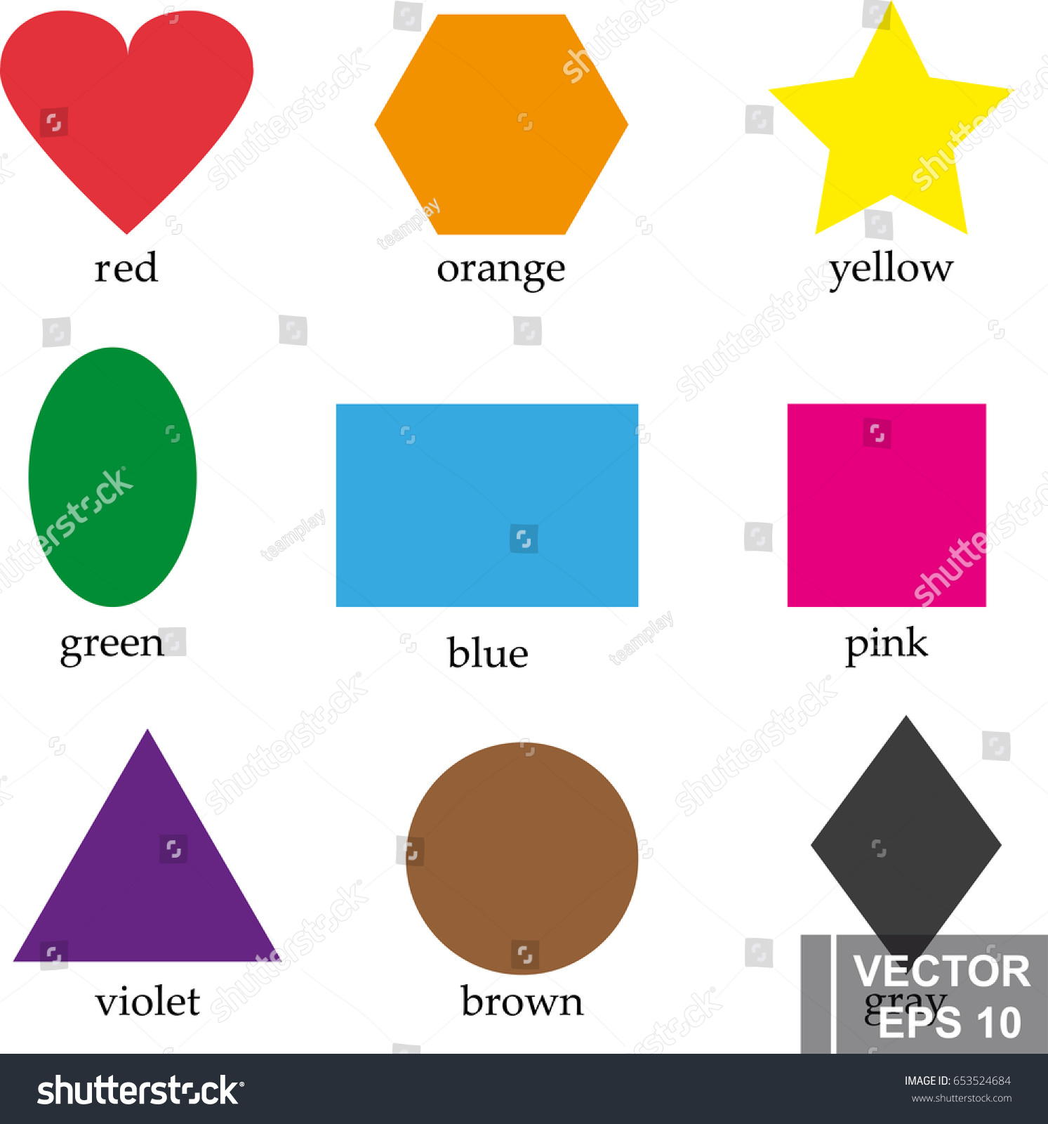 Vector Set Geometric Shapes Different Colors Stock Vector (Royalty Free ...