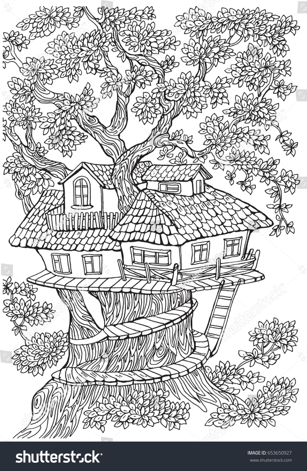 house coloring pages for adults