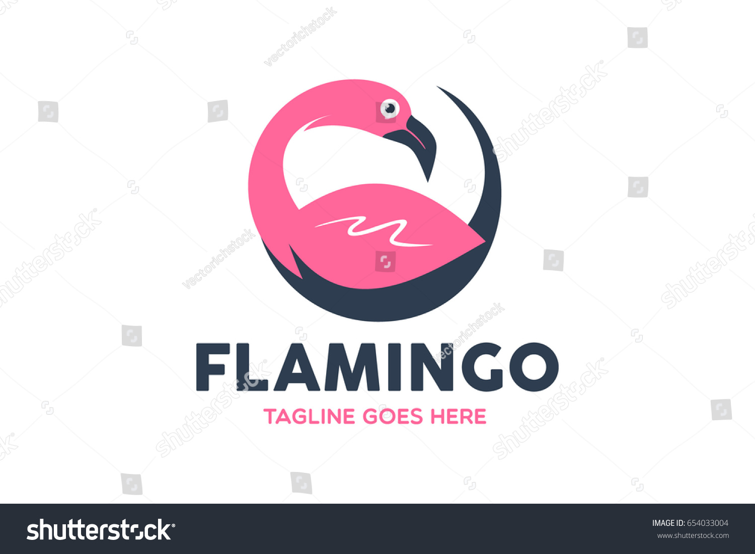 Unique Flamingo Logo Template Stock Vector (Royalty Free) 654033004 ...